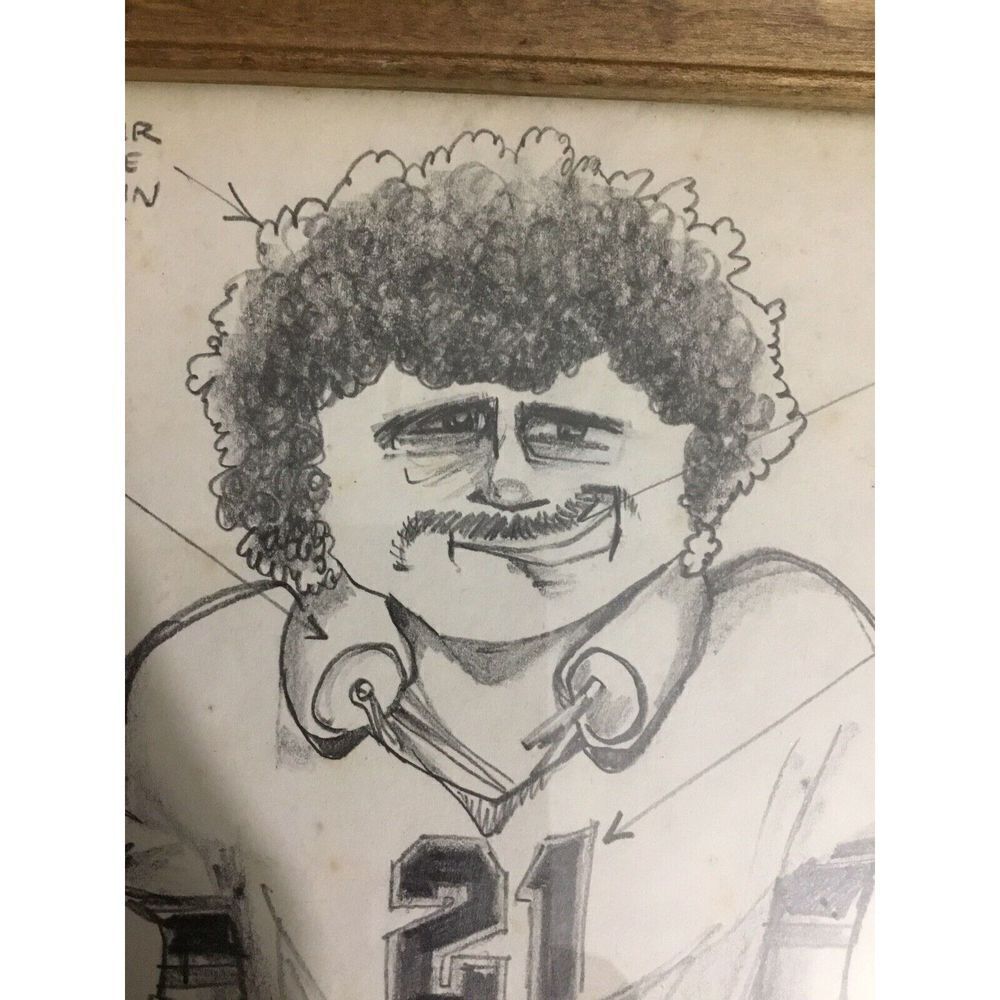 Vtg Art an Original Pencil Drawings Travesty Caricature Takeoff Baseball Raiyola